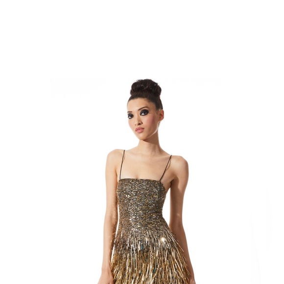 Alice + Olivia Fifi sequin and fringe fitted mini dress - Picture 3 of 7